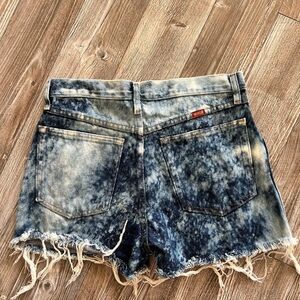 Hand distressed and bleached shorts